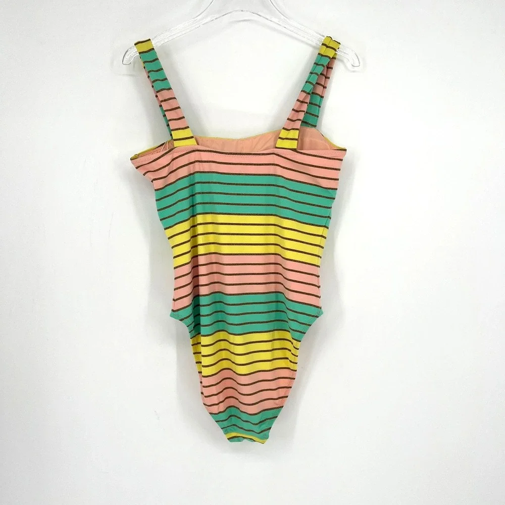 Trina Turk Swimsuit Womens 14 Striped‎ Bathing Suit One Piece Colorful Resort